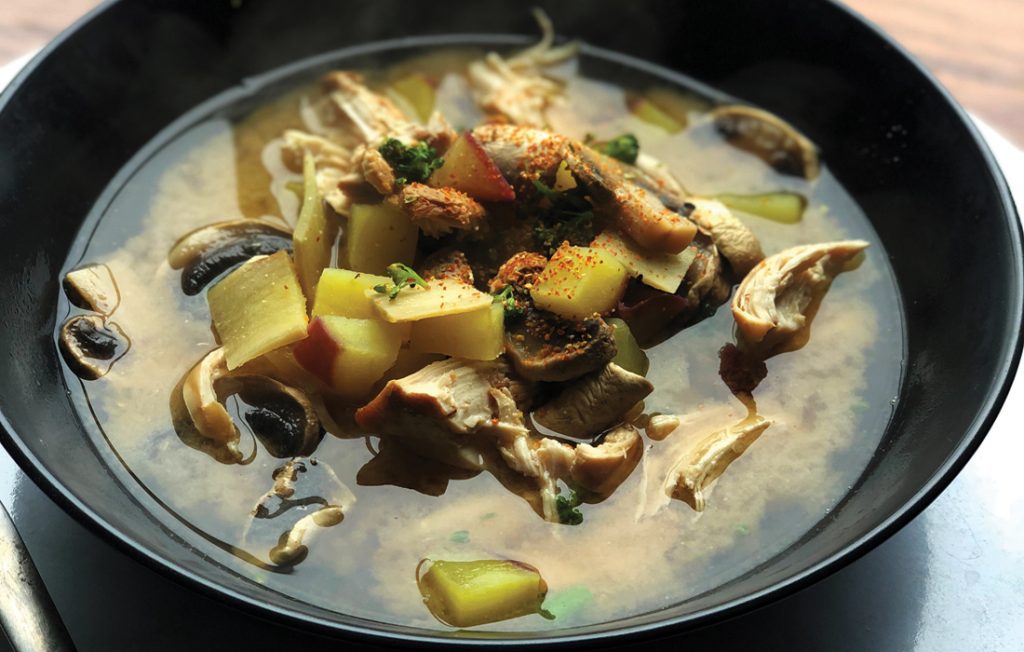 Chicken and sweet potato miso soup Chicken and sweet potato miso soup