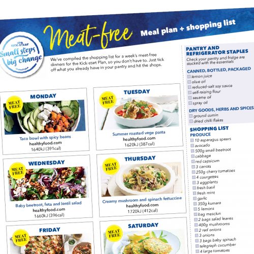 Kick-start meal plan: Vegetarian