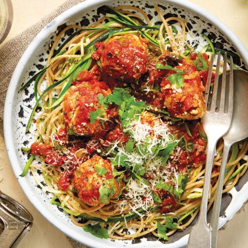 Weeknight meal plan: Spring spaghetti, veg bake, lamb salad, tempeh curry