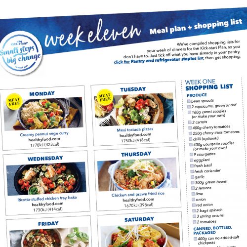 Kick-start meal plan: Week eleven