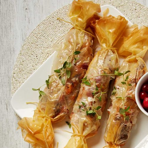 Chicken filo crackers