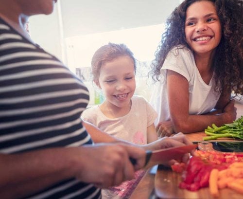 Healthy family cooking