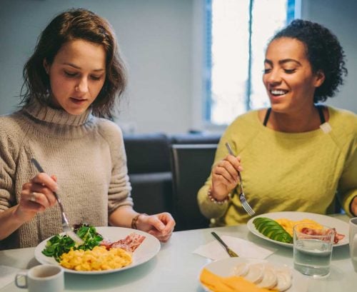 Two women eating keto diet