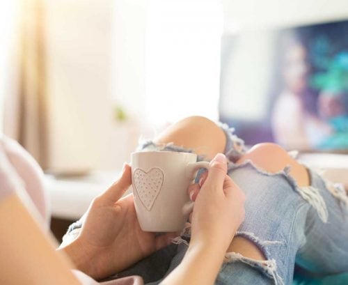 Woman watching TV