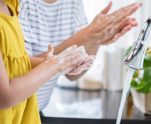 Hand washing to protect against coronavirus