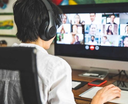 women having an online meeting
