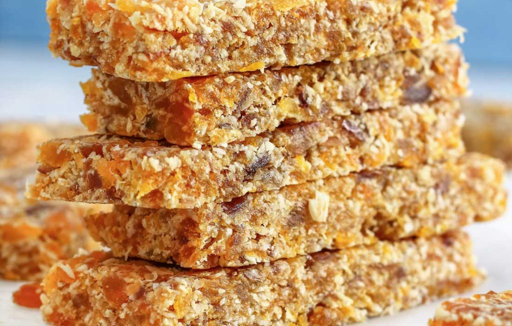 Healthier flapjacks Stack of flapjacks or oat bars