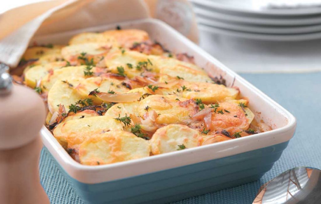 Healthier potato gratin