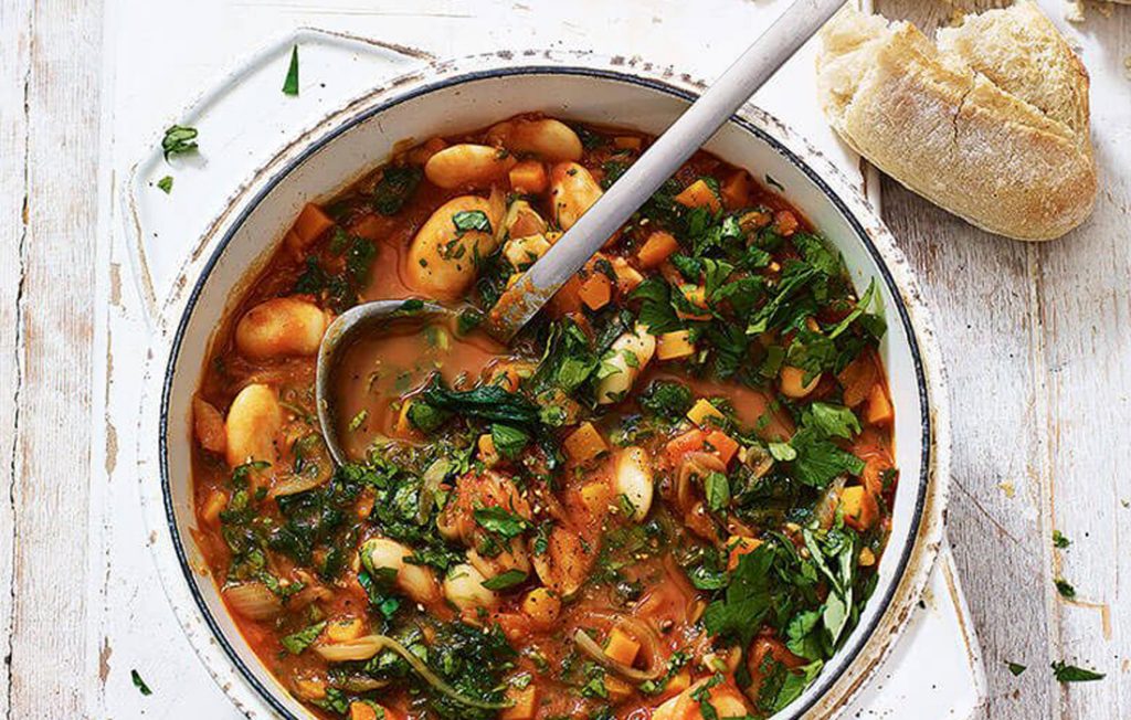 Vegan butter bean and vegetable stew