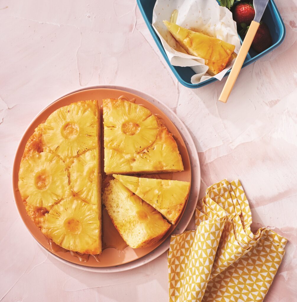 Healthier pineapple upside-down cake