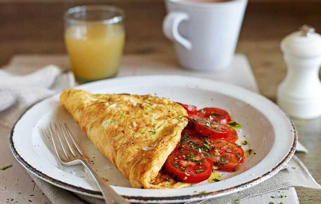 Herby cheese and tomato omelette Herby cheese and tomato omelette