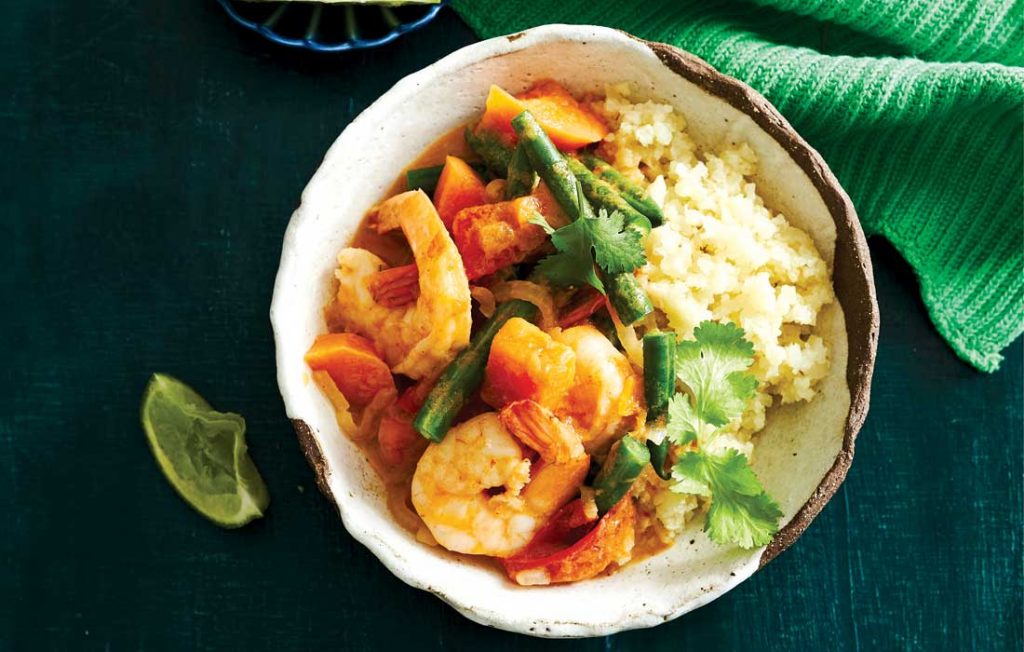 Malaysian prawn and sweet potato curry