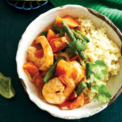 Malaysian prawn and sweet potato curry
