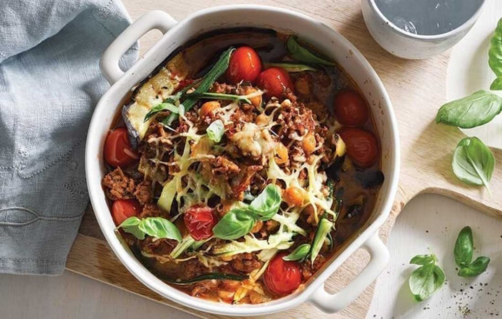 Mediterranean beef and eggplant bake
