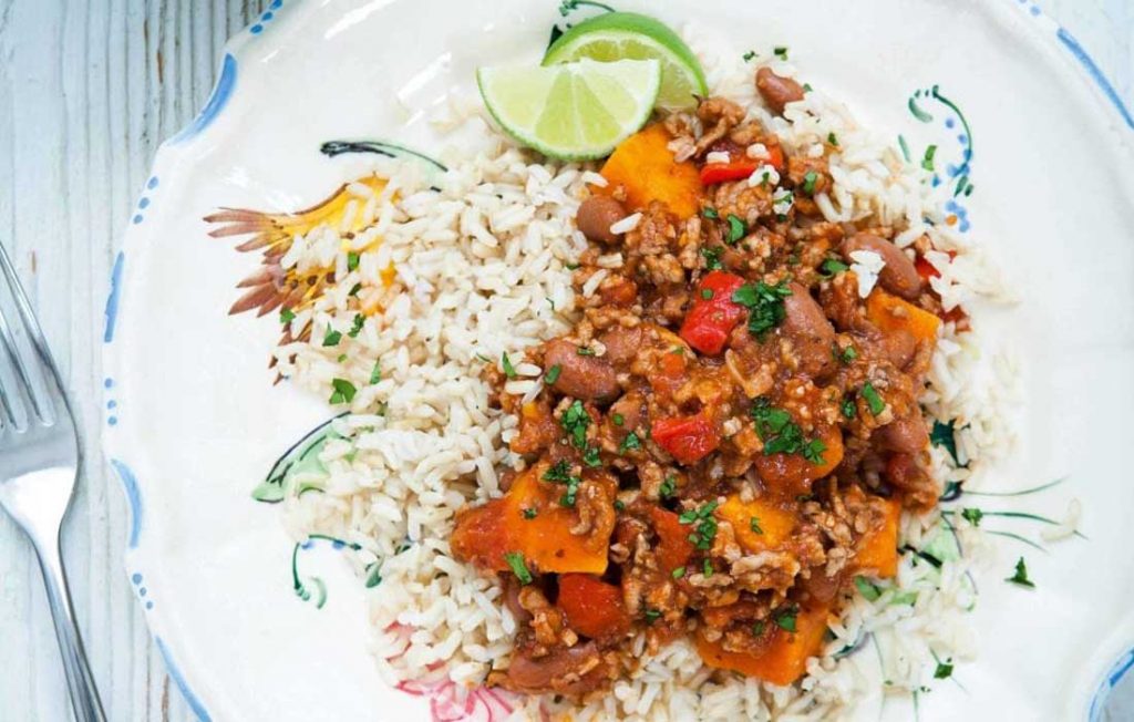 Pork, bean and sweet potato chilli Pork, bean and sweet potato chilli
