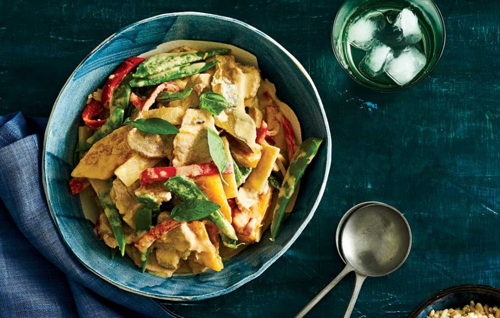 Quick Thai green pork curry