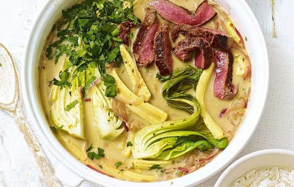 Thai beef and veg curry