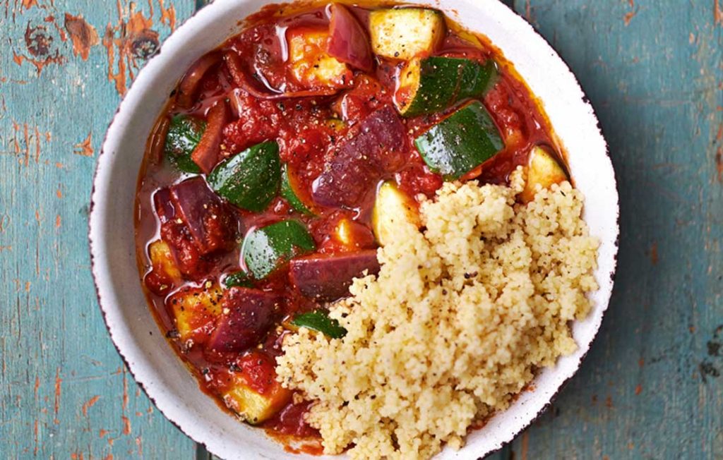 Healthy ratatouille with couscous