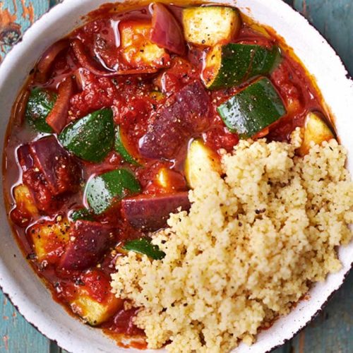 Healthy ratatouille with couscous