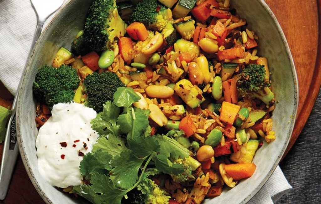 Vegan curried fried rice