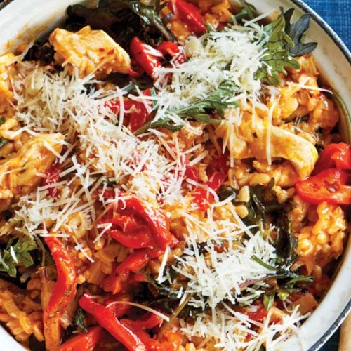 Chicken, tomato and rosemary risotto