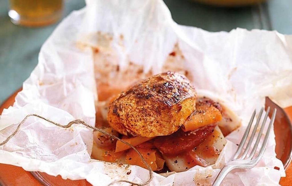 Healthy chicken and potato parcels Healthy chicken and potato parcels