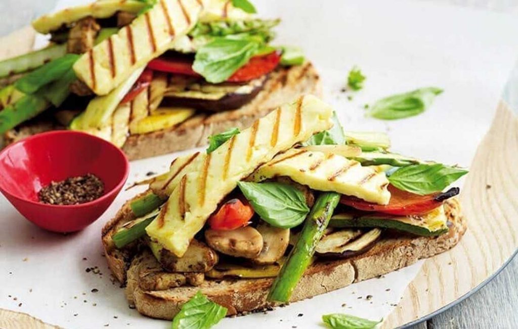 Haloumi bruschettas