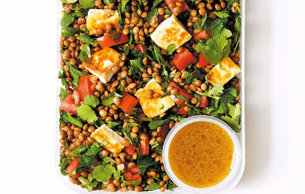 Herby lentil and haloumi salad Herby lentil and haloumi salad