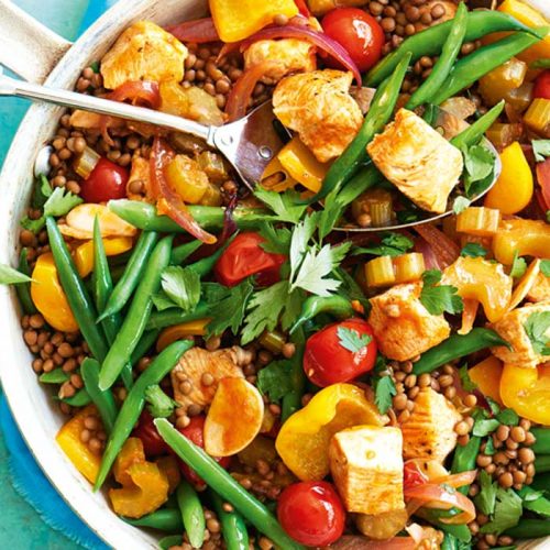 One-pan turkey and lentils
