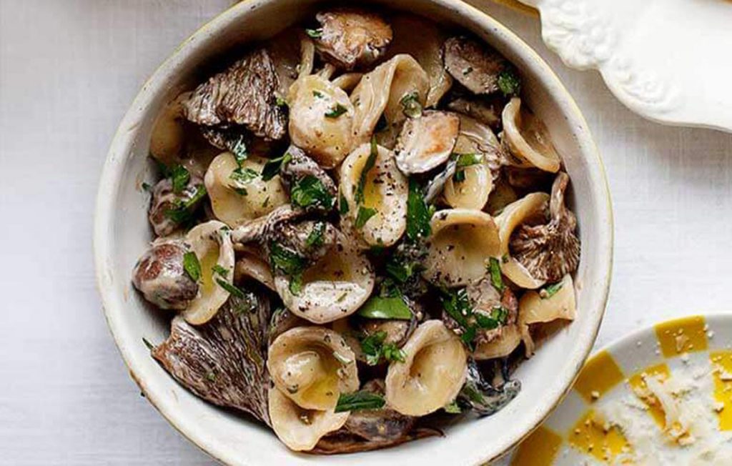 Orecchiette with creamy madeira mushrooms