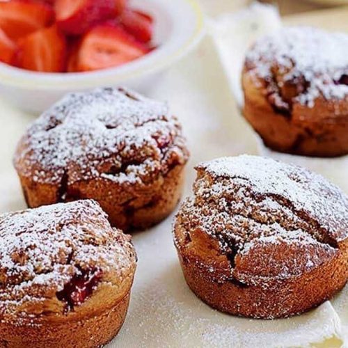 Strawberry and cinnamon muffins