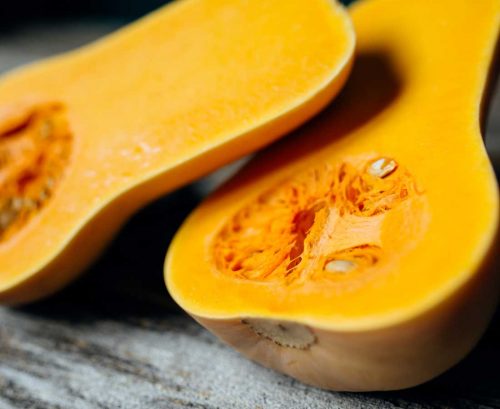 butternut squash halved