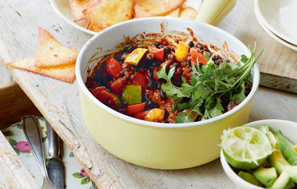 Vegan black bean and chocolate chilli