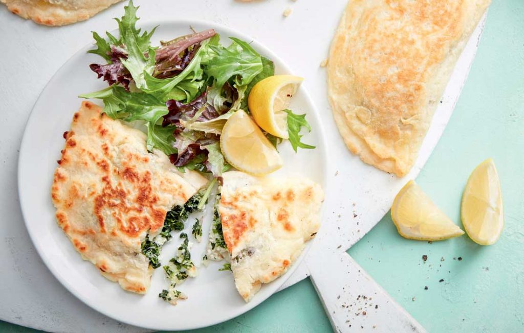 Spinach and ricotta calzones