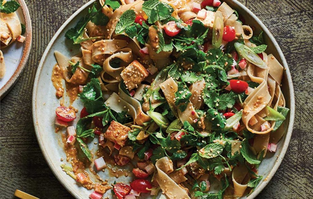 Peanut and tofu noodle salad
