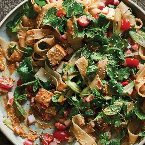 Peanut and tofu noodle salad