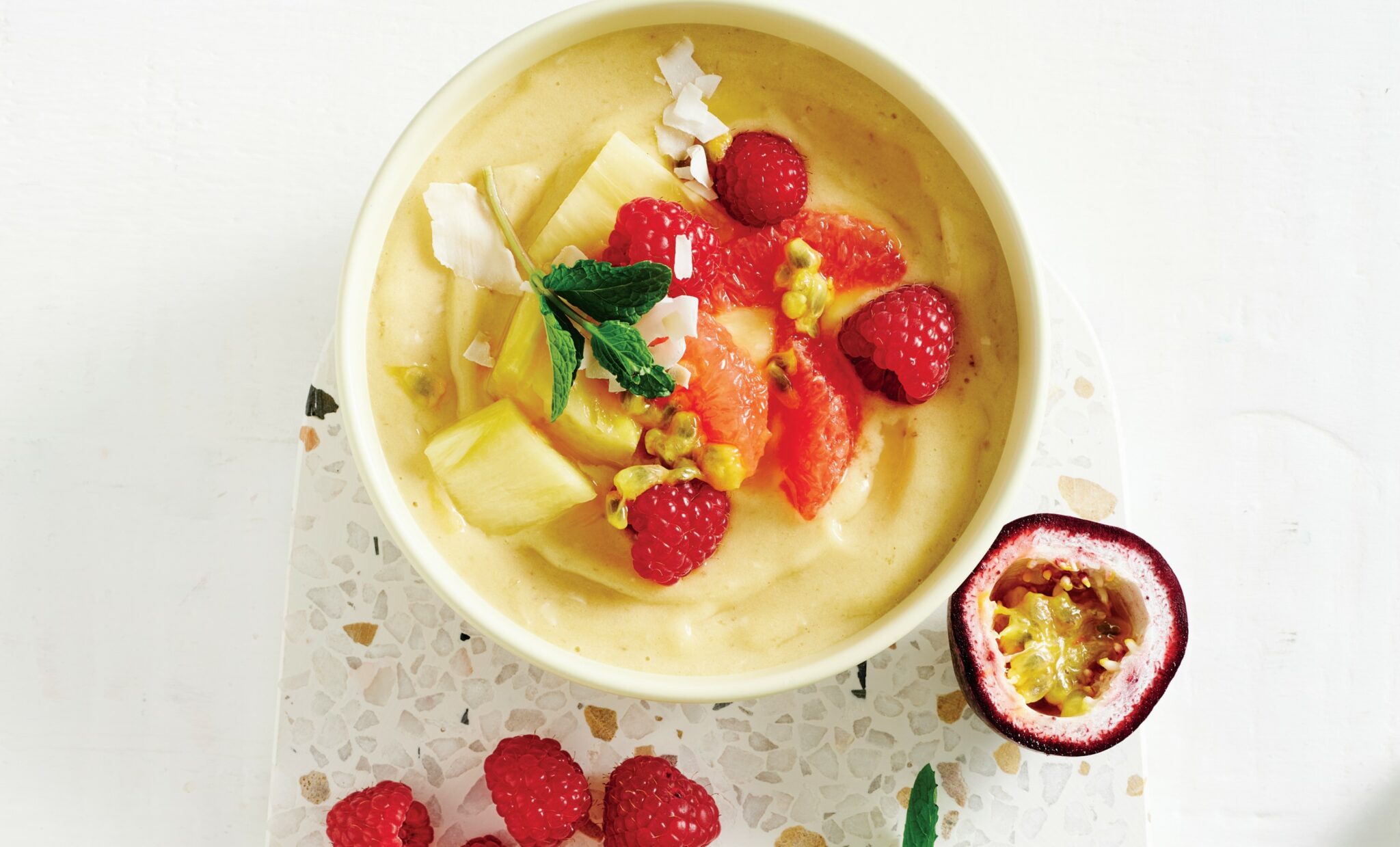 Tropical coconut smoothie bowl