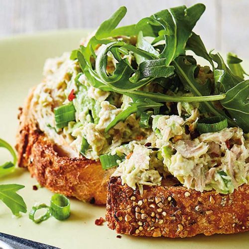 Chilli tuna and rocket open sandwich