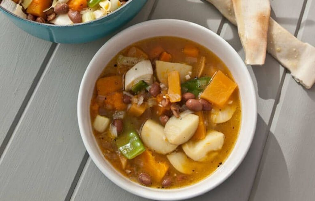 Vegan golden veg and bean stew