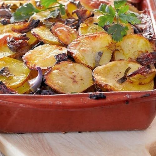 Healthier harissa-spiced potato bake