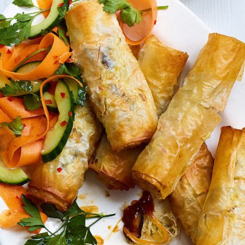 Lighter vegie spring rolls