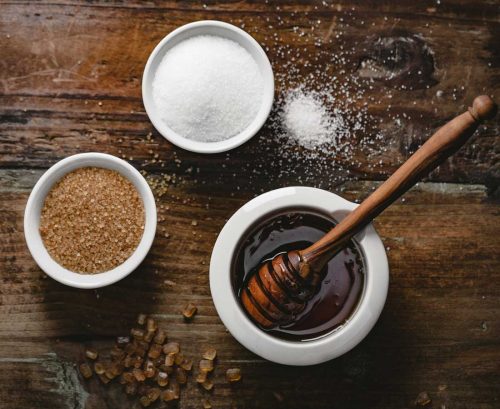 Honey and two types of sugar