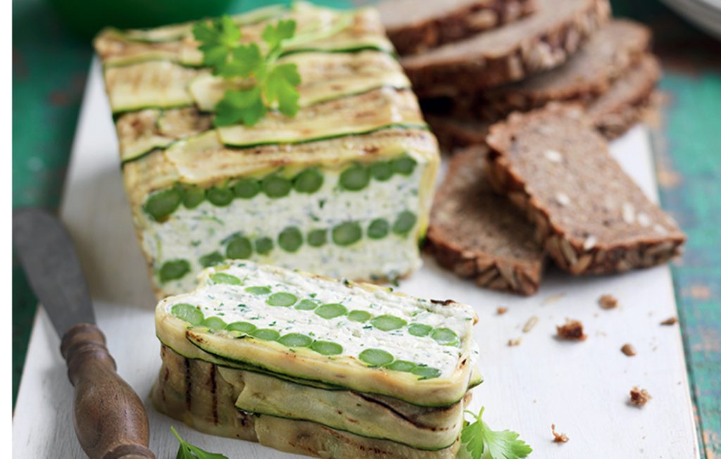 Zucchini and asparagus terrine