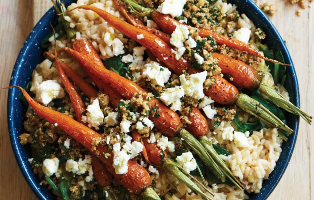 Risotto with baby carrots and pine nut crumble Risotto with baby carrots and pine nut crumble