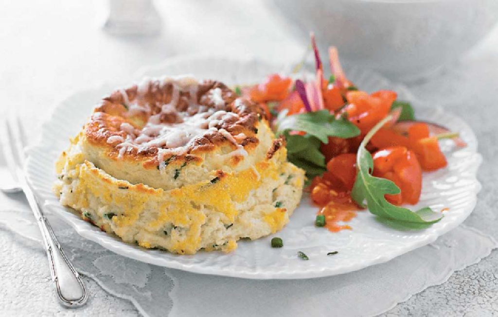 Healthier twice-baked cheese soufflés