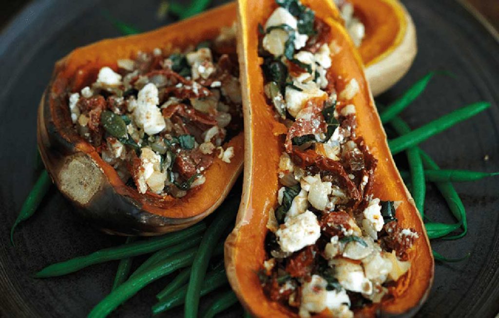 Feta-stuffed squash