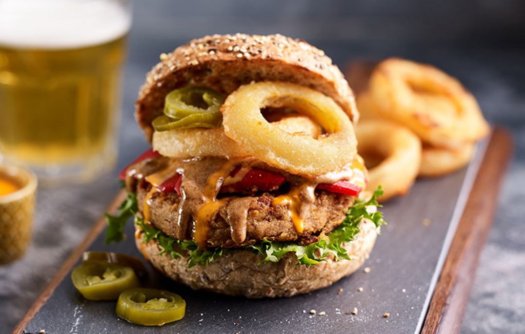 Sweet potato and almond butter burger