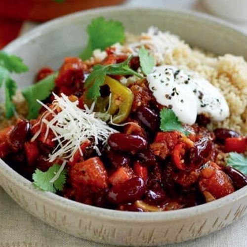 Vegan tomato and bean chilli