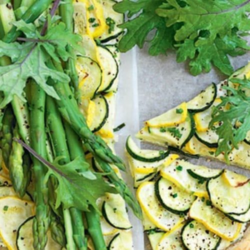 Zucchini and asparagus galette