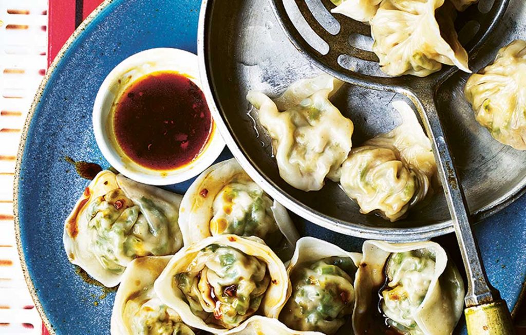 Bok choy and kale dumplings